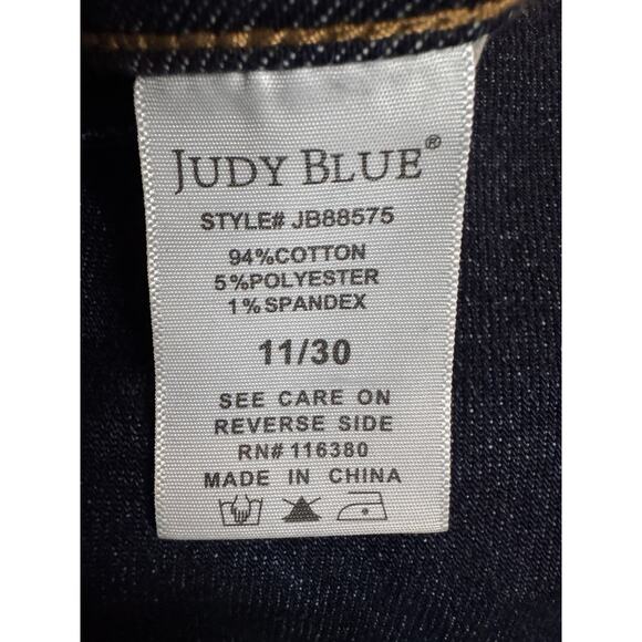 Judy Blue Womens Size 11/30 Straight Leg Dark Wash Denim Blue Jeans JB88575 - Picture 9 of 10